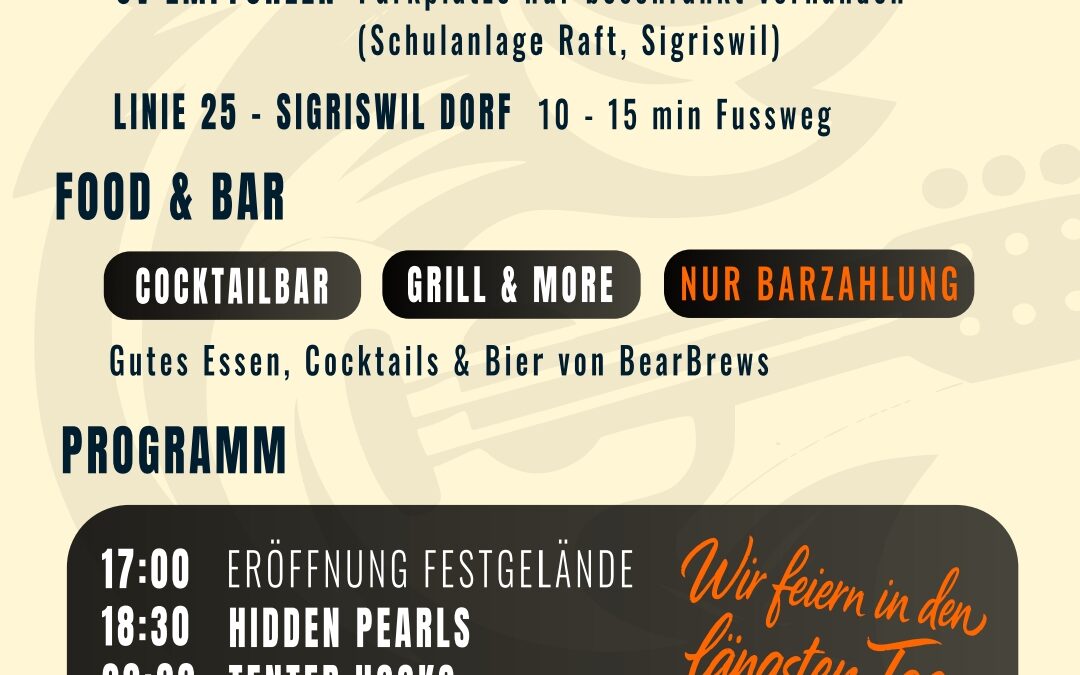 Jetzt Tickets sichern! Line-Up Grabenmühle Sommerfest!
